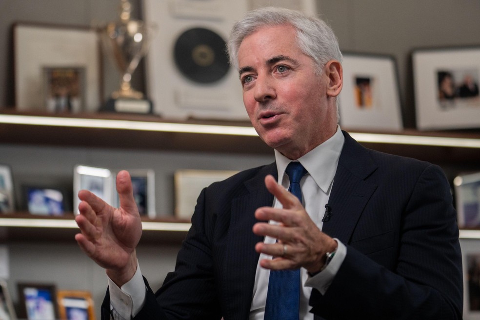 Bill Ackman, sócio controlador da Pershing: uma captação mais difícil que previa — Foto: Jeenah Moon/Bloomberg