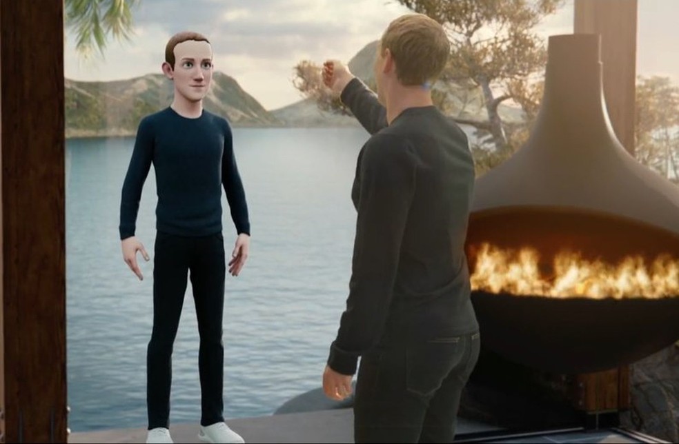 Meta: Mark Zuckerberg e seu avatar no metaverso — Foto: Meta/Reprodução