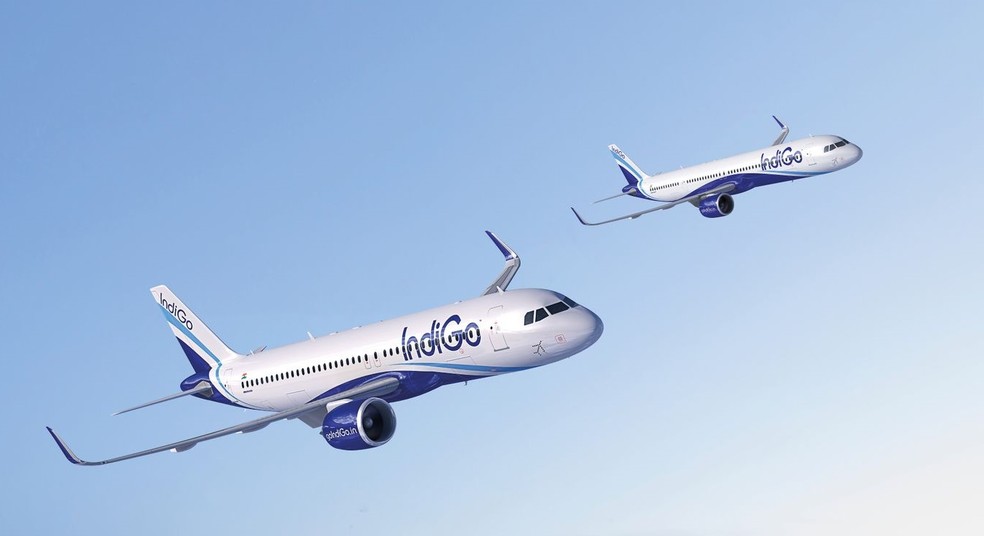 IndiGo: Novo pedido feito à Airbus deve quase triplicar frota de atualmente em 300 aeronaves  — Foto: Airbus/Reprodução