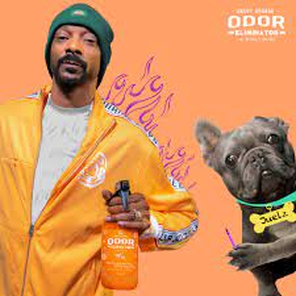 Snoop Dogg e desodorizador de pet da Angyr Orange: case da Thrasio — Foto: Reprodução