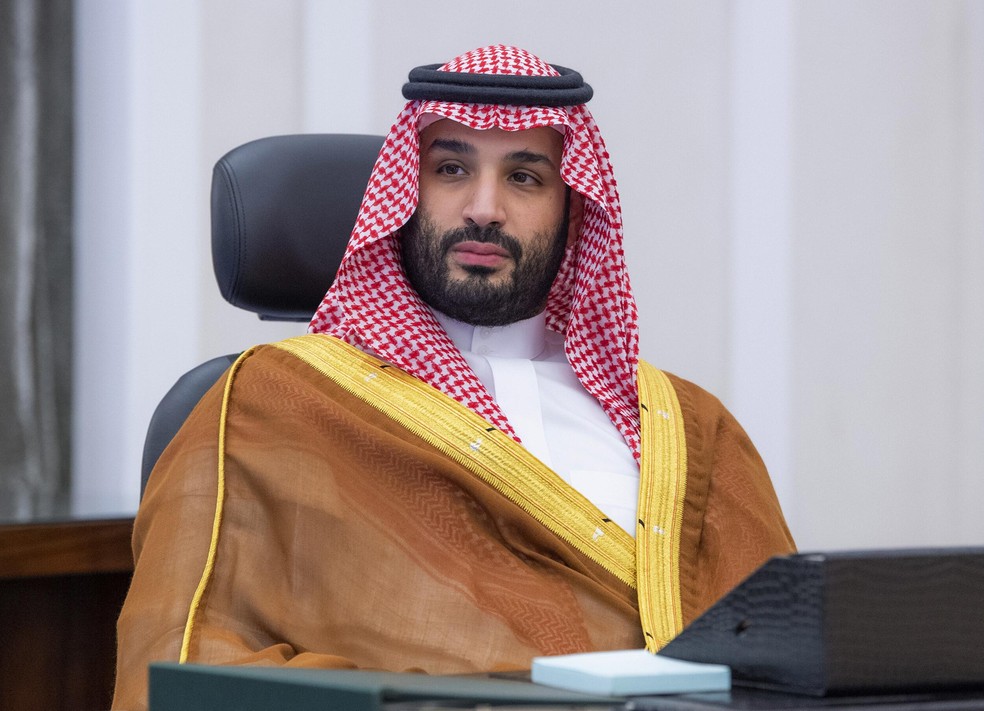 Mohammed bin Salman, príncipe da Arábia Saudita. País tem recebido fundos de venture capital interessados em captar investimentos — Foto: Bandar Aljaloud/AP