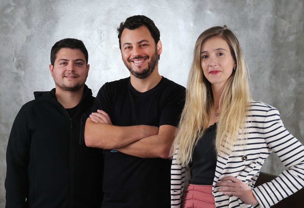 Fernando Carrasco, Marcos Salama e Laura Camargo, fundadores da Inventa: marketplace mira internacionalização — Foto: Divulgação