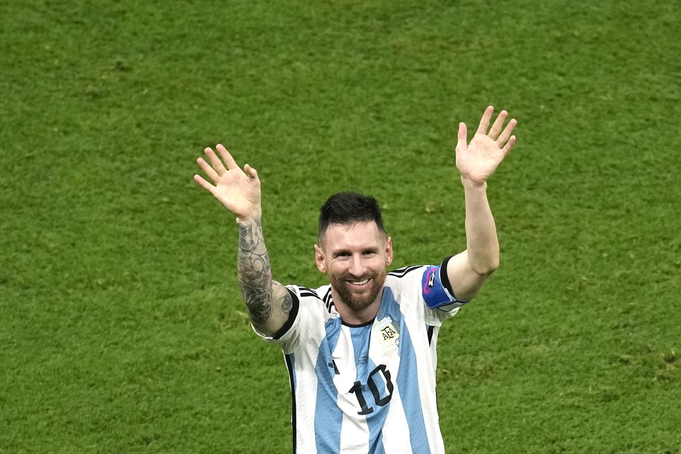 Lionel Messi, com a camisa da Argentina: jogando em Miami, ele ajudar a promover futebol entre americanos  — Foto: Christophe Ena/AP