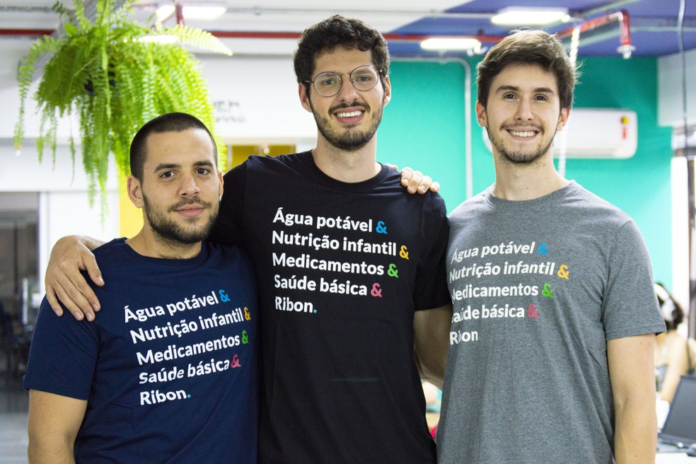 João Moraes, Carlos Menezes e Rafael Rodeiro, fundadores da Ribon — Foto: Divulgação